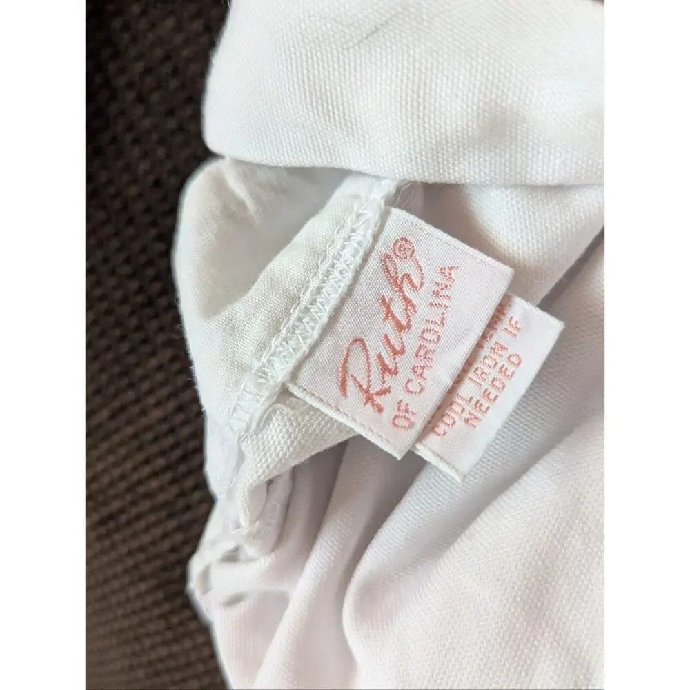 Vtg Ruth of Carolina Shortalls 12-18m White Nautical